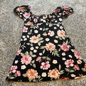 Floral Black Kids Dress